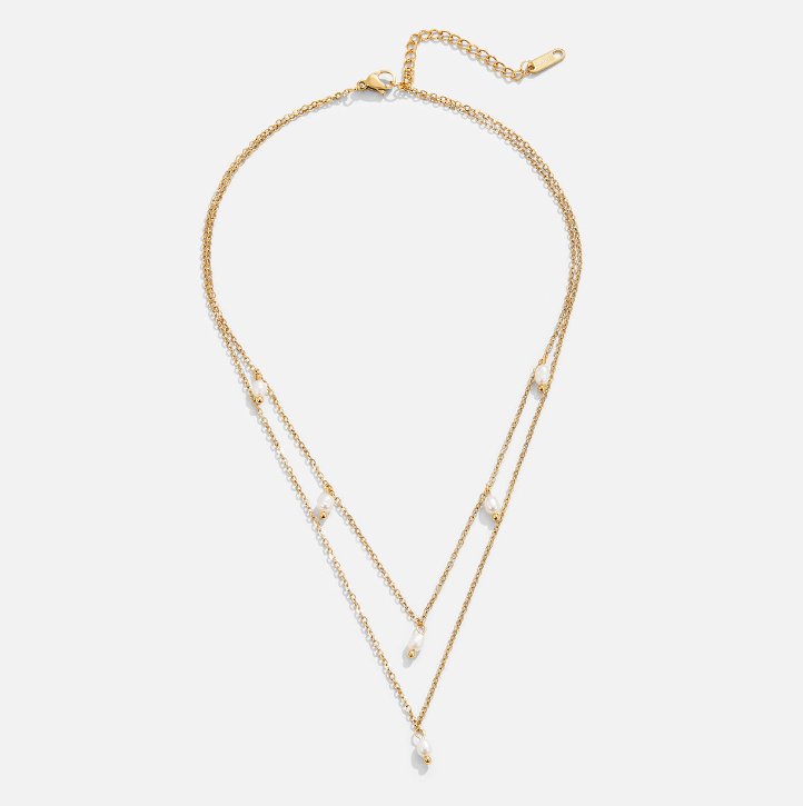 Celestine Pearl Drop Layered Necklace