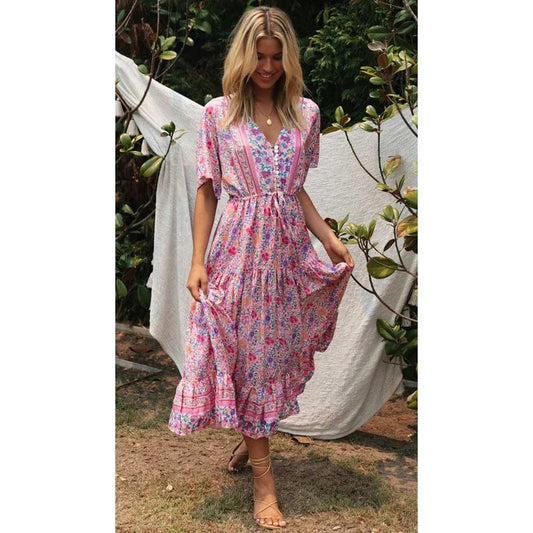 Celeste – Rustic Ibiza Maxi Dress