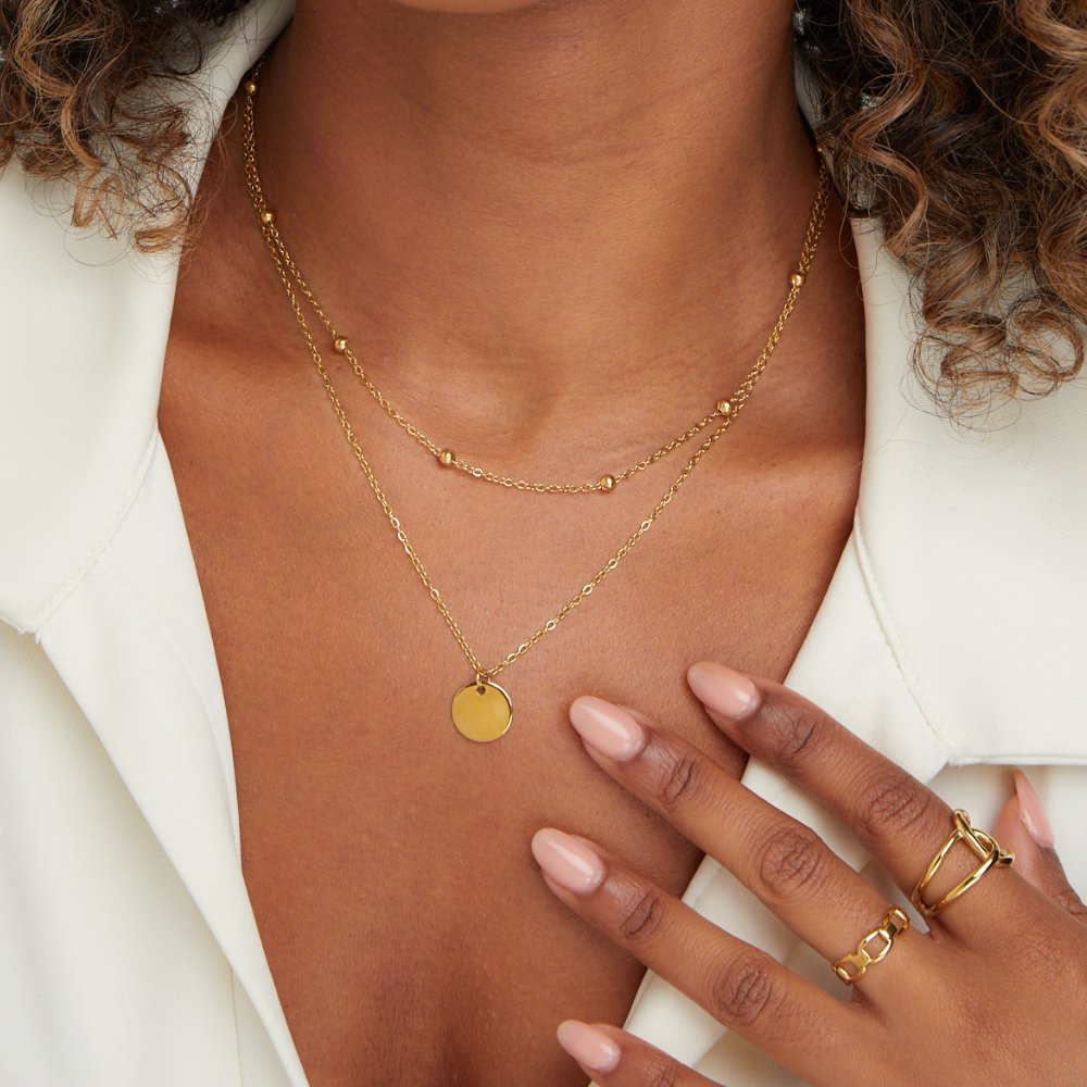 Charlotte Layered Disc Necklace