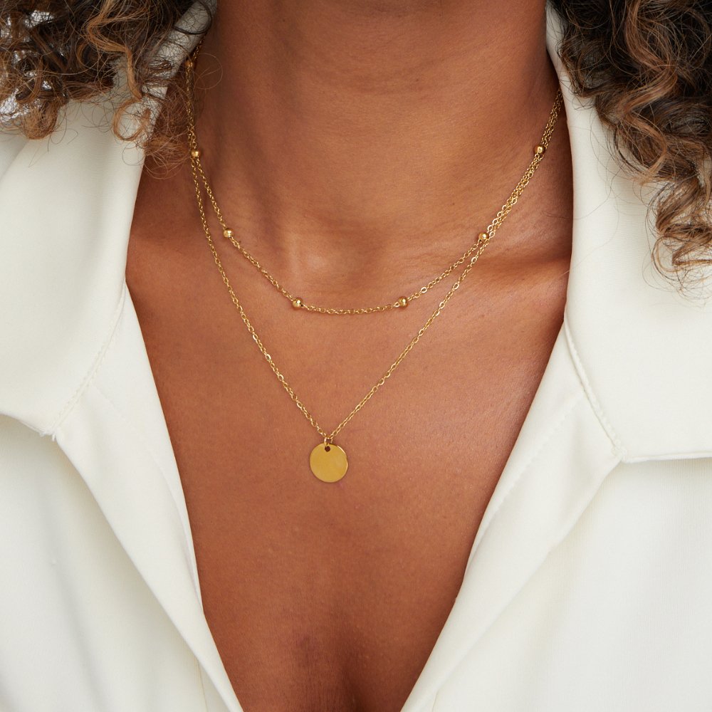 Charlotte Layered Disc Necklace