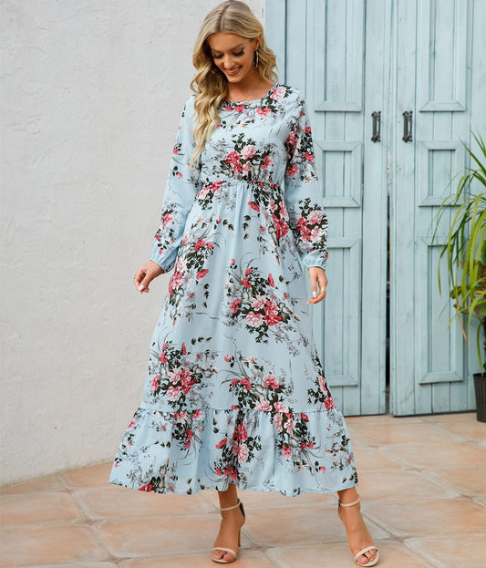 Celeste – Light Blue Floral Dress