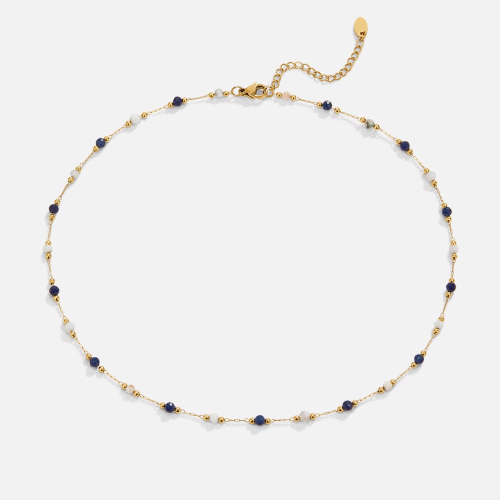 Beatrice Midnight Beaded Stone Necklace
