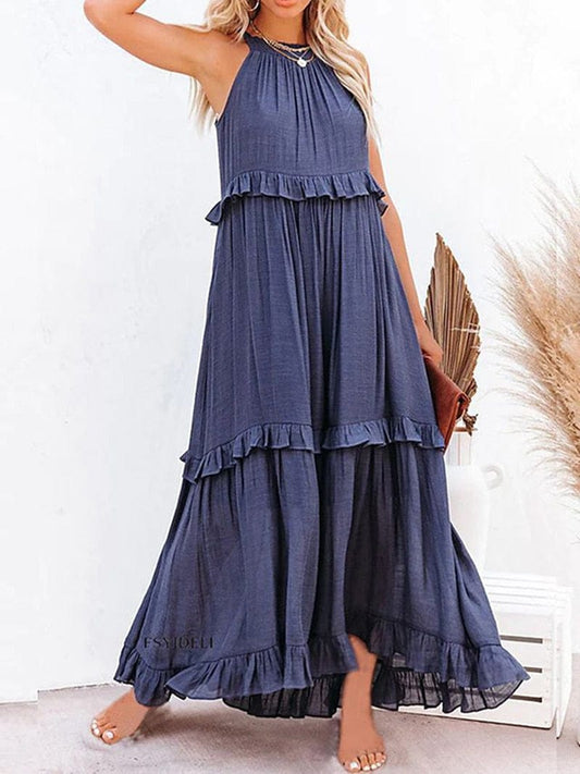 Celeste – Navy Summer Maxi Dress
