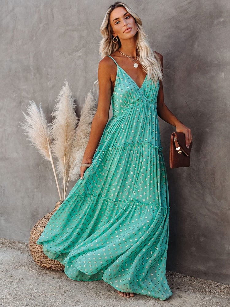 Celeste – Green Ibiza Maxi Dress
