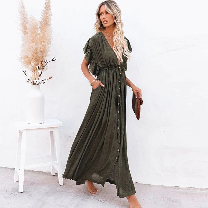 Celeste – Deep Green Ibiza Maxi Dress