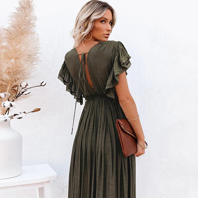 Celeste – Deep Green Ibiza Maxi Dress
