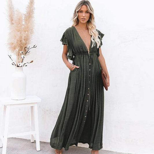 Celeste – Deep Green Ibiza Maxi Dress