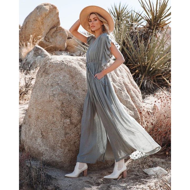 Celeste – Green/Grey Ibiza Maxi Dress
