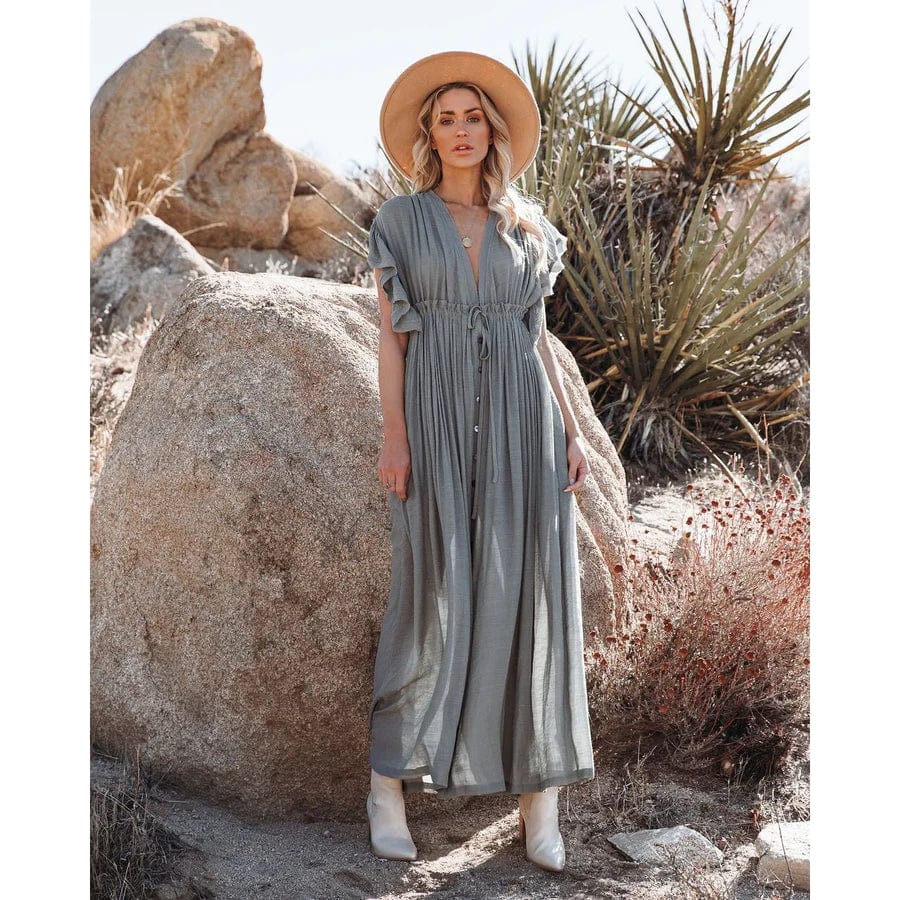 Celeste – Green/Grey Ibiza Maxi Dress