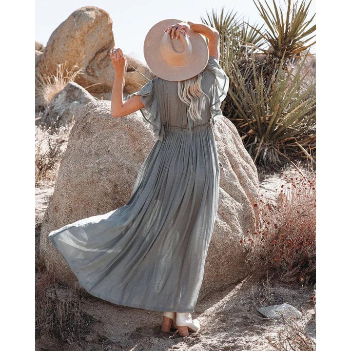 Celeste – Green/Grey Ibiza Maxi Dress