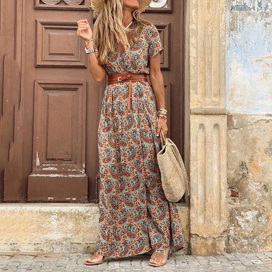 Celeste – Maxi Boho Belted Dress