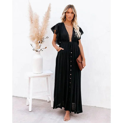 Celeste – Elegant Black Ibiza Maxi Dress