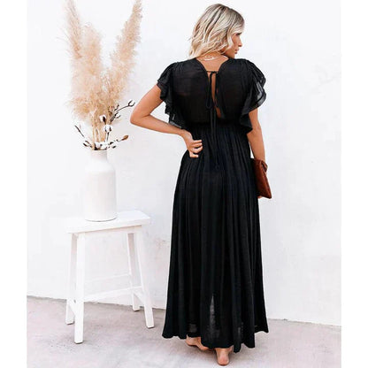 Celeste – Elegant Black Ibiza Maxi Dress