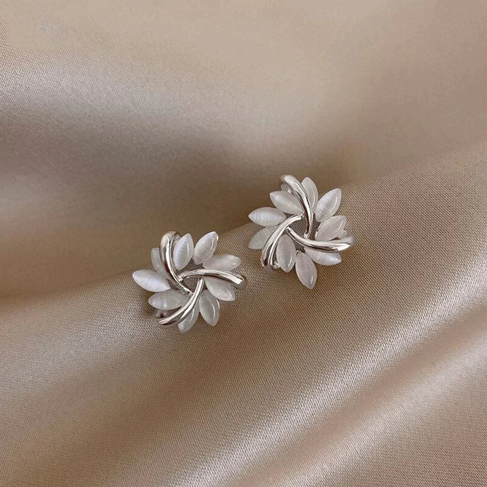 Celestina – Opal Moon-Petal Earrings