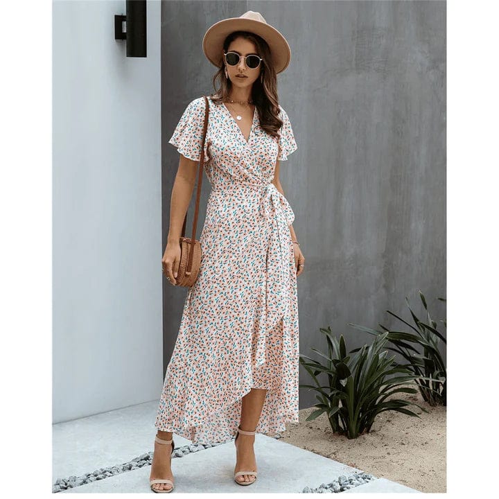 Celeste – Pink Print Ibiza Midi Dress