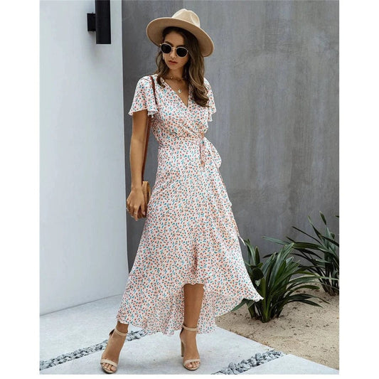 Celeste – Pink Print Ibiza Midi Dress