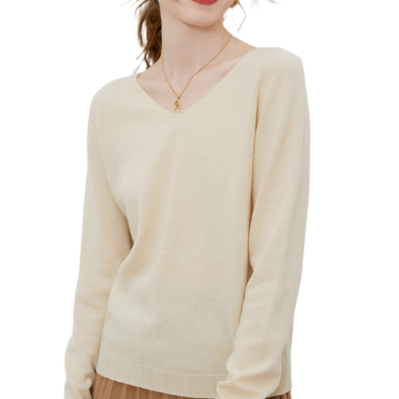 Zia - V-Neck Wool Cardigan