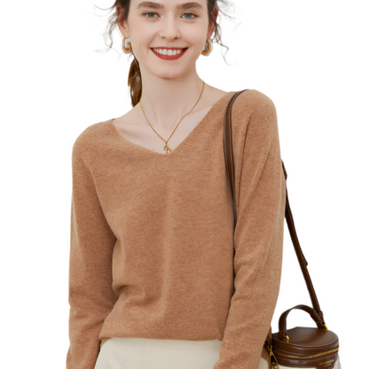 Zia - V-Neck Wool Cardigan